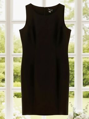 Black Sleeveless Midi Sheath Dress by MAV